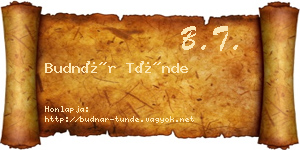 Budnár Tünde névjegykártya